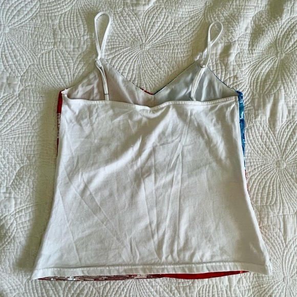BiBi Patriotic Sequin Camisole in Red, White, and Blue - Picture 5 of 6